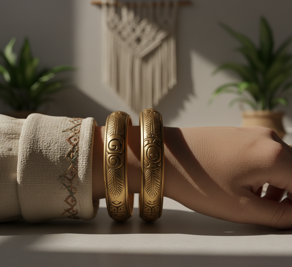 Model wearing Kundan Bangle