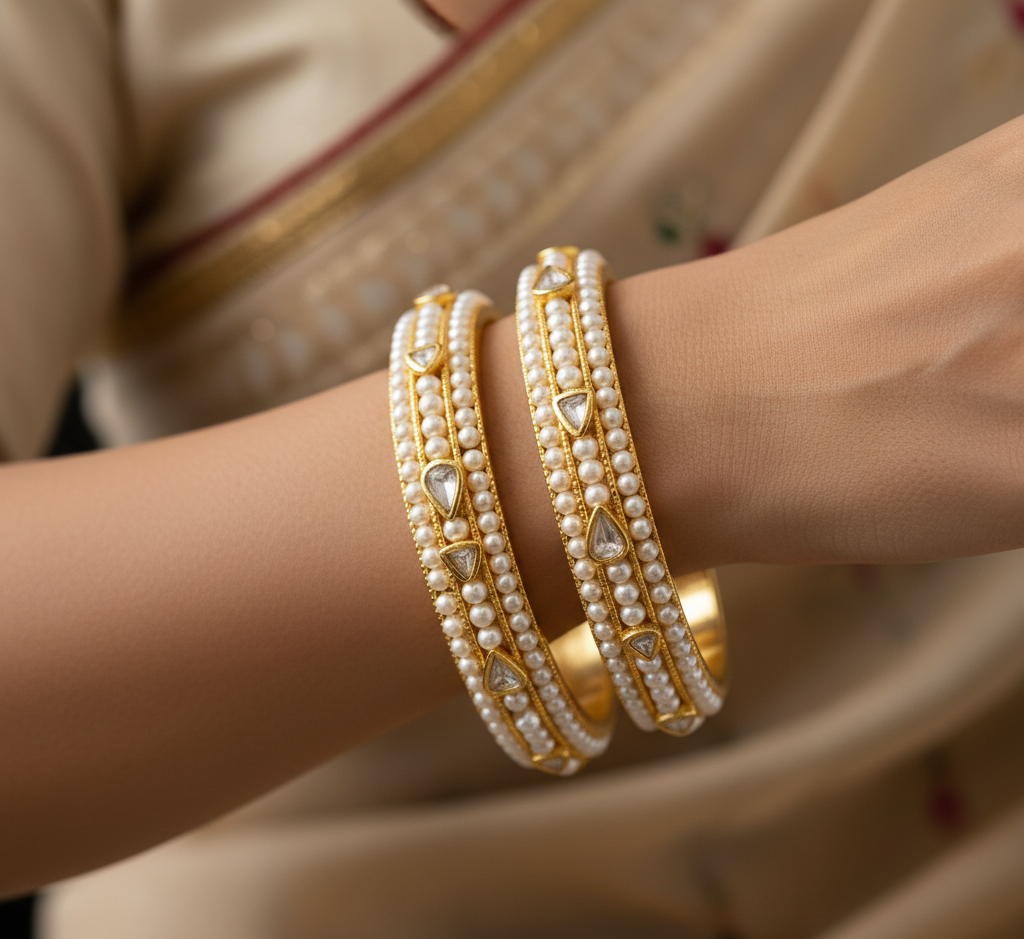 Model wearing Solitaire Bangle