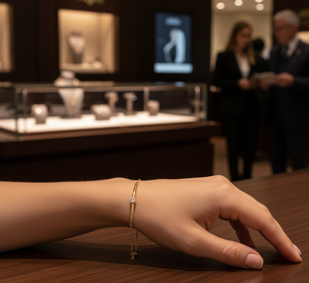 Model wearing Custom Bracelet