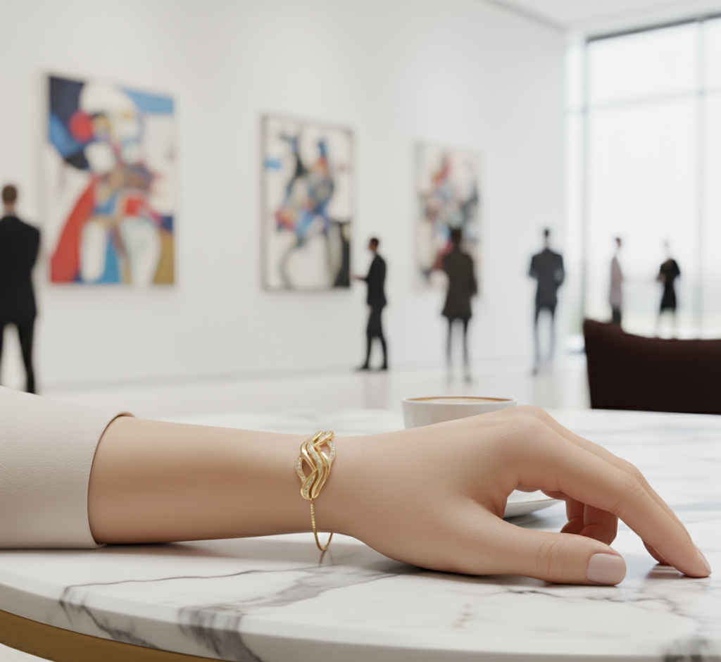 Model wearing Oxidized Bracelet