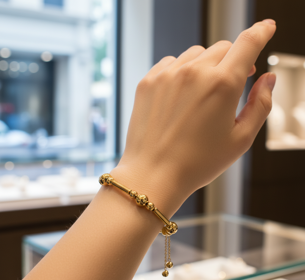 Model wearing Pearl Bracelet