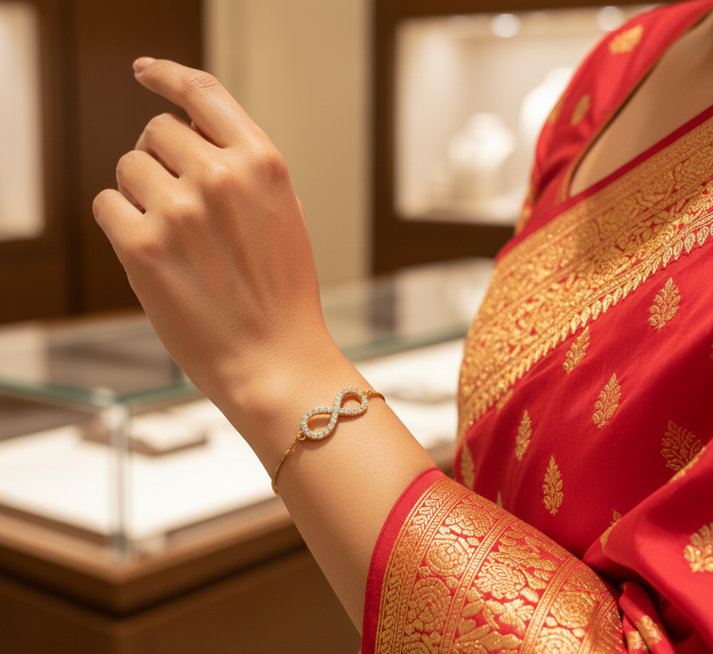 Model wearing Pave Bracelet