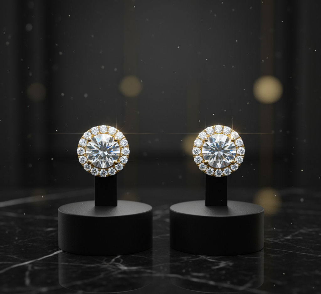 Diamond Halo Studs
