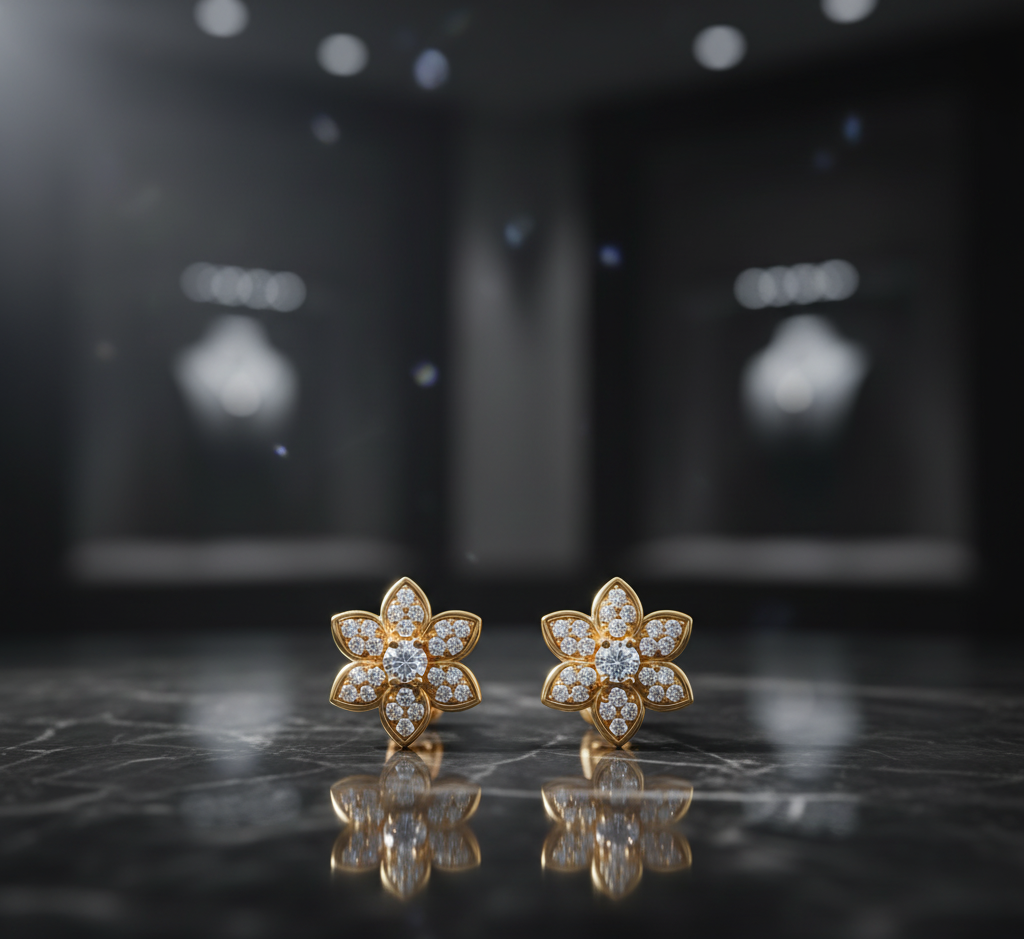 Floral Diamond Studs