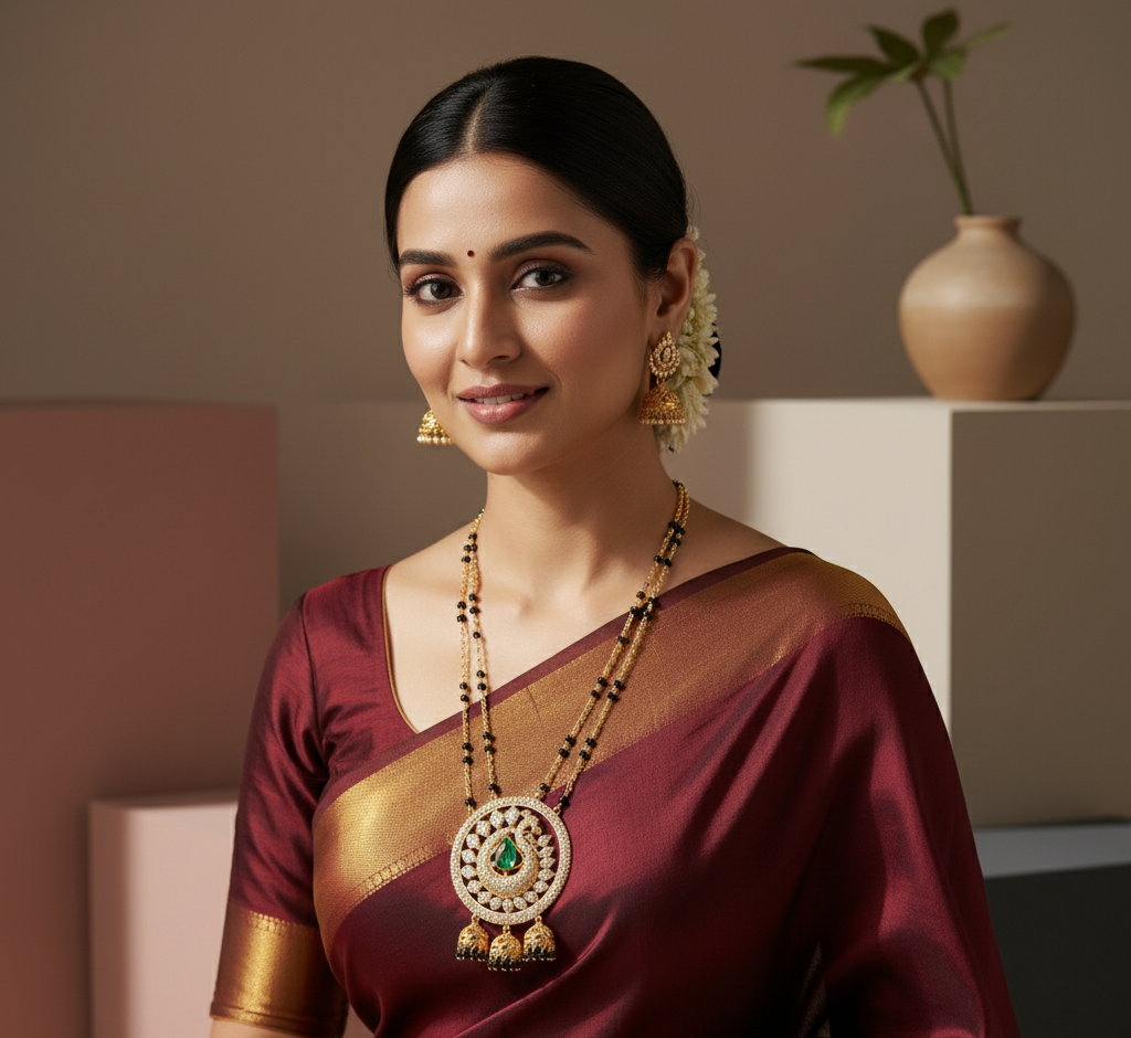 Model wearing Classic Circular Mangalsutra