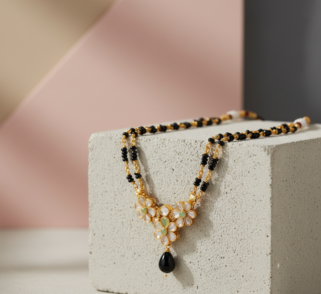 Floral V-Shape Mangalsutra