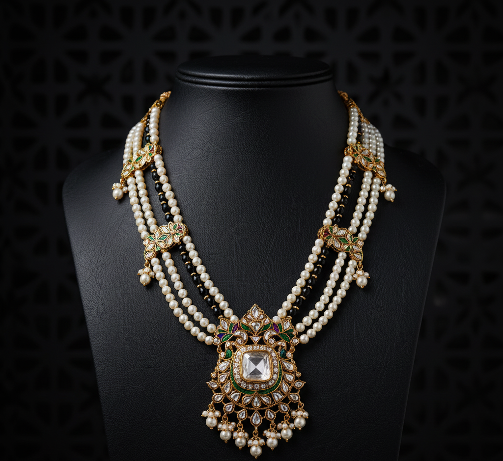 Jadau Pearl Pendant Necklace