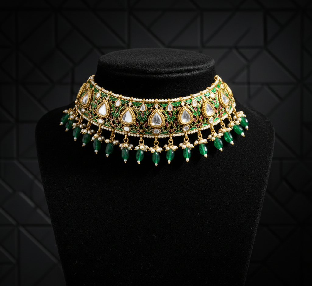 Emerald Kundan Choker