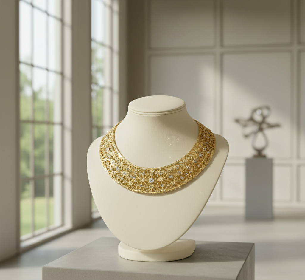 Filigree Gold Collar Necklace