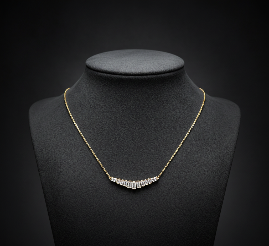 Diamond Bar Pendant Necklace