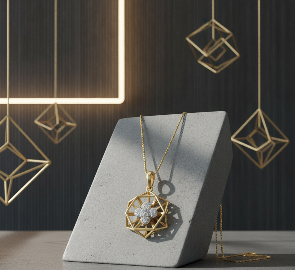 Geometric Blossom Pendant