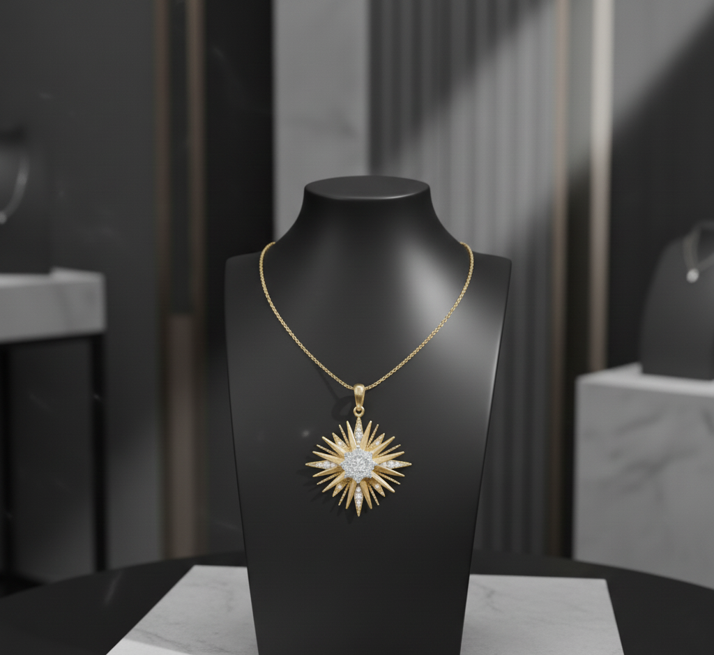 Sunburst Diamond Pendant