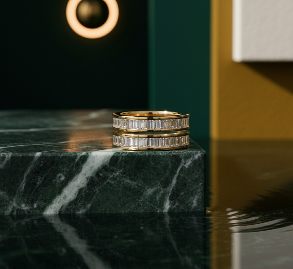 Double Baguette Diamond Band